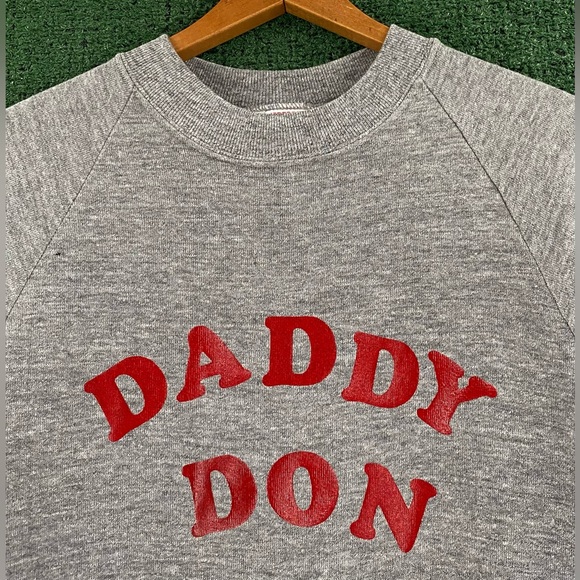 Vintage 90’s Daddy Don Grey Raglan Tri Blend Sweatshirt Mens Size Large USA Made - Picture 5 of 7